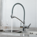 Смеситель для кухни 35к G4398-17 GAPPO гибкий излив, с вых. для пит. фильтра, п/шпильку, СЕРЫЙ-хром