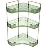 Полка для ванны угловая тройная «Фреш»зеленая 25,7х44,5х25,7см