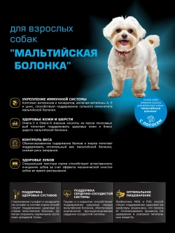 Корм сухой для собак Мальтийская болонка, лосось 12 кг