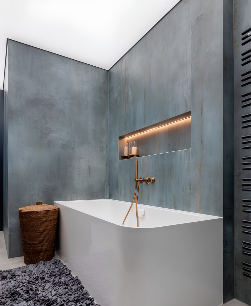 Смеситель для ванны/душа Gessi Anello, настенный, однорычажный, встраиваемый, h245 мм, внешняя часть, цвет Brushed Brass PVD