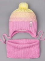 Шапка для девочки осенняя вязаная и снуд