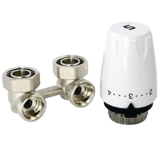 Комплект нижнего подключения угловой Uni-Fitt 3/4" EK для радиаторов Kermi, Rifar 193KIT30