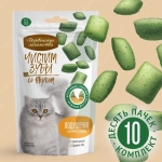 Подушечки с кремом из курицы Деревенские лакомства Чистим зубы для кошек набор из 10 упаковок по 0,03кг