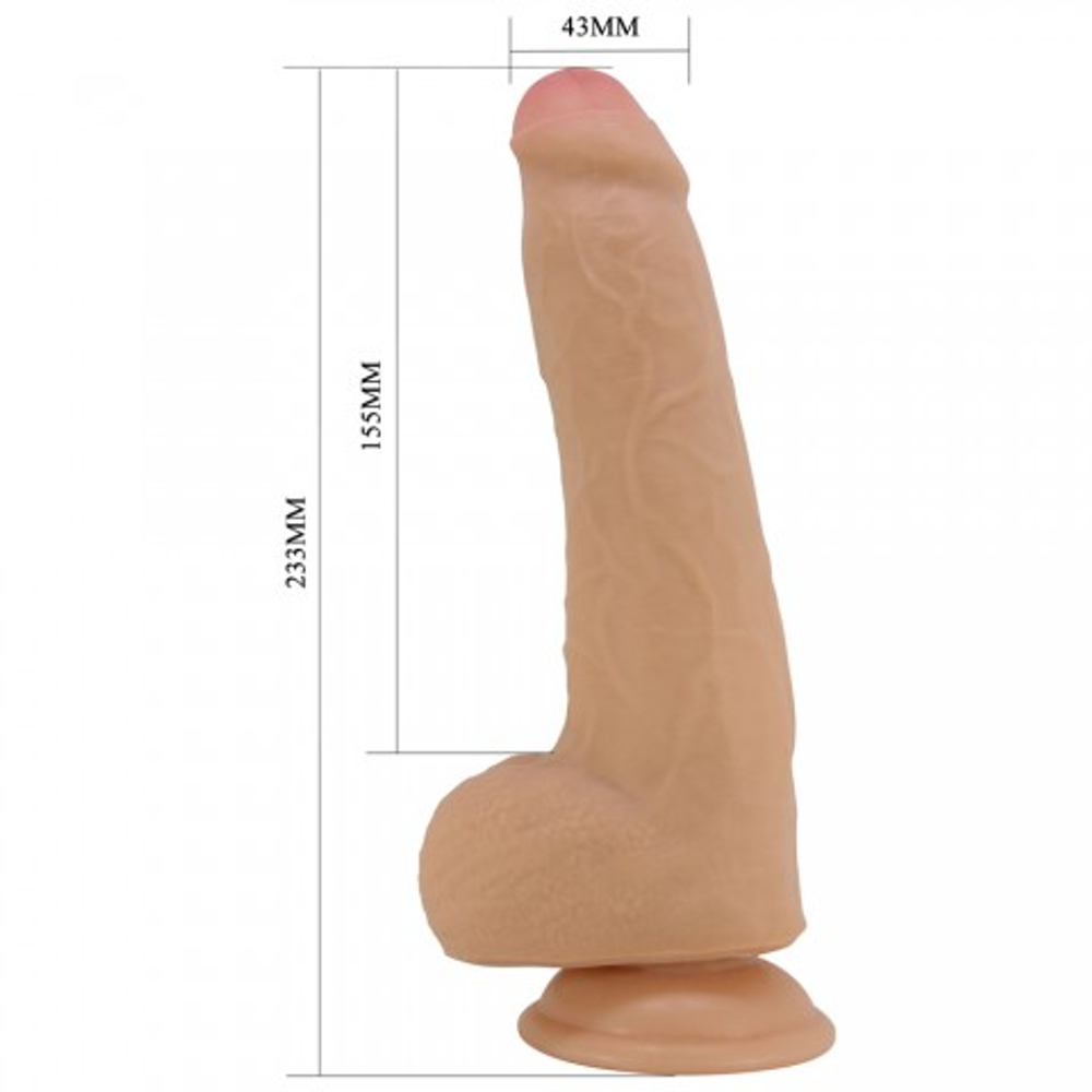 Реалистичный фаллоимитатор на присоске Draco Sliding skin (23,3*4,3 см) телесный