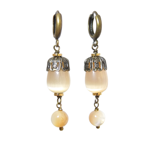 Серьги с кошачьим глазом