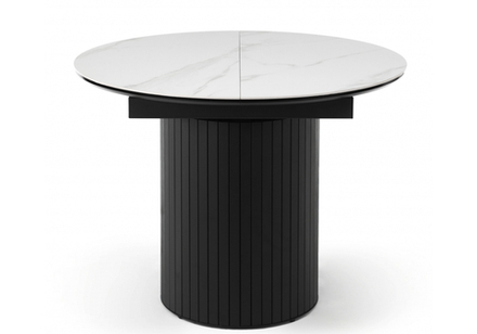 Керамический стол Woodville Лорен 100(140) snow white, черный