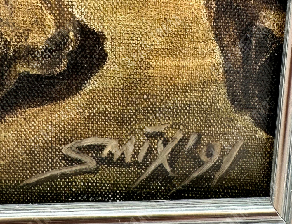 Серебряков М. Н. Участие. Холст, масло. Россия, 1991 г. Оформлено в раму. 30 х 40 см.