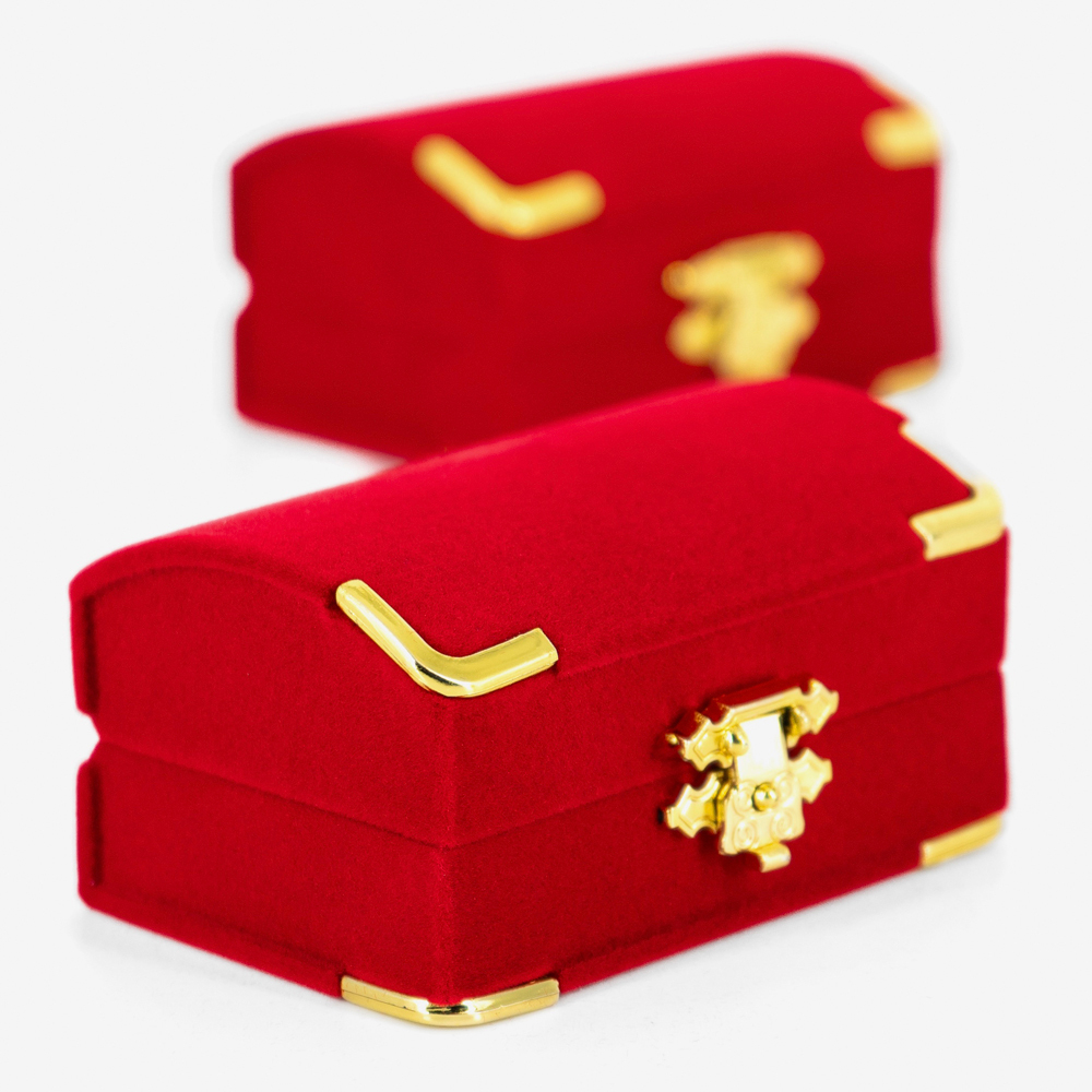 Подарочный футляр‑сундучок для обручальных колец