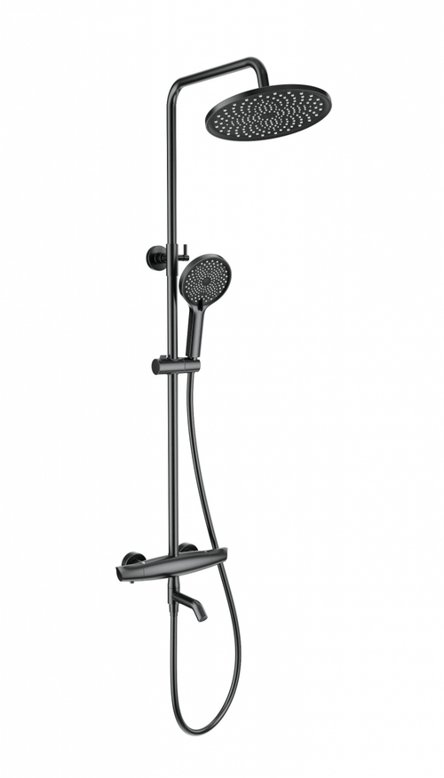 Душевая система с термостатом WONZON & WOGHAND CAPSULE, Темный графит (WW-B3031-A2-BGG)