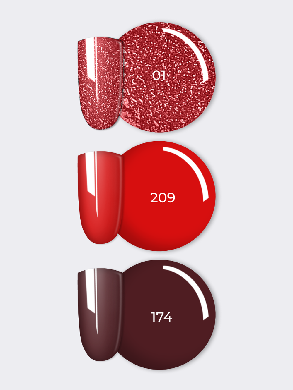 NR Solid Gel Mix Твердые гель-лаки Palette 12 (flash 01, 209, 174), 3х5г