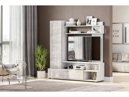 Гостиная МГС-9 Белый/Цемент светлый