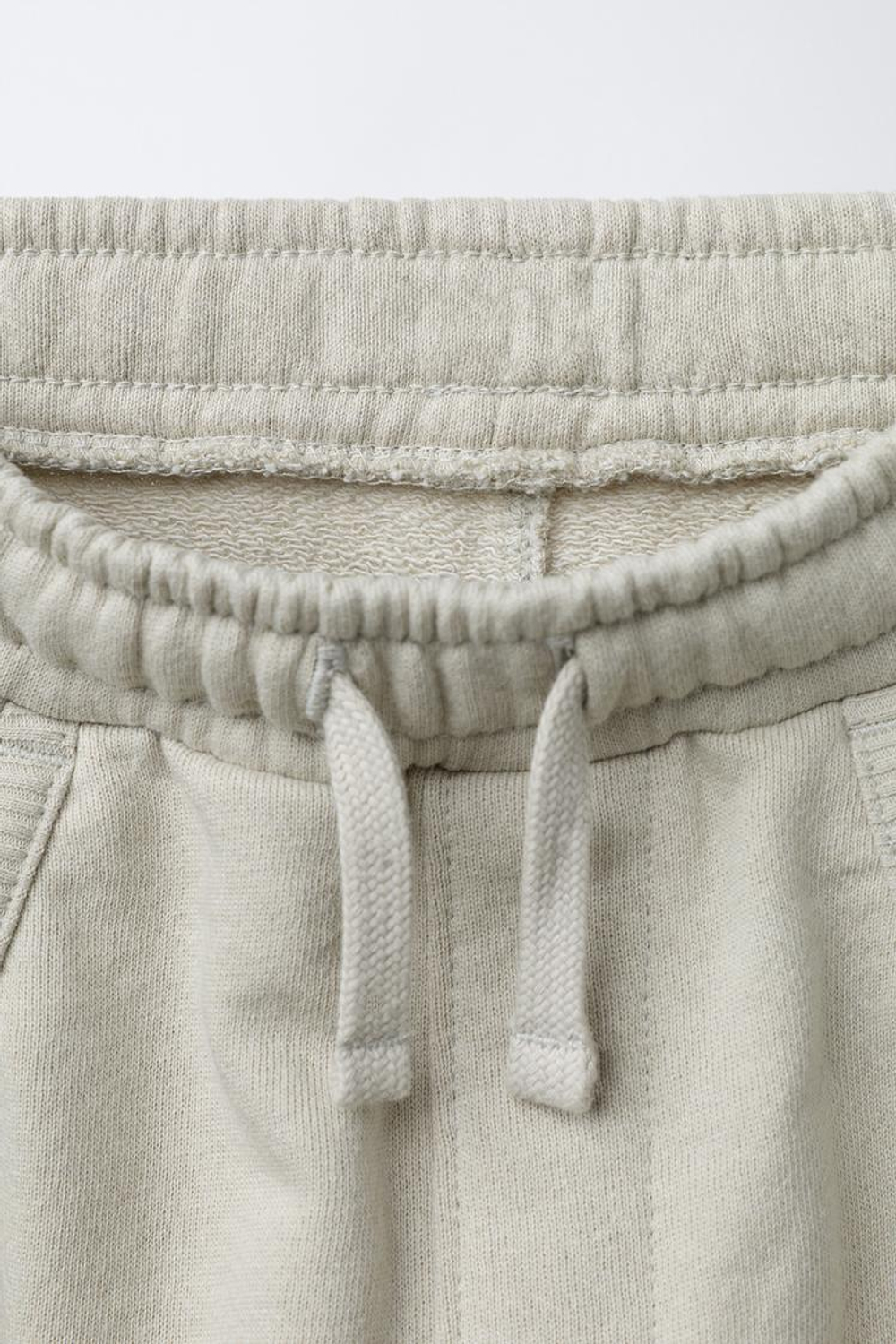 ZARA КОМБИНИРОВАННЫЕ БРЮКИ-ДЖОГГЕРЫ ИЗ МЯГКОЙ ТКАНИ, ЭКРЮ