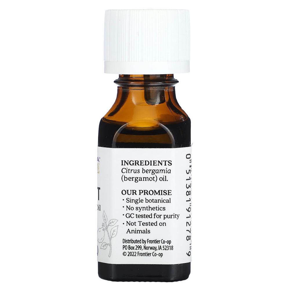 Aura Cacia, 100% чистое эфирное масло бергамота, 0.5 жидкой унции (15 мл)