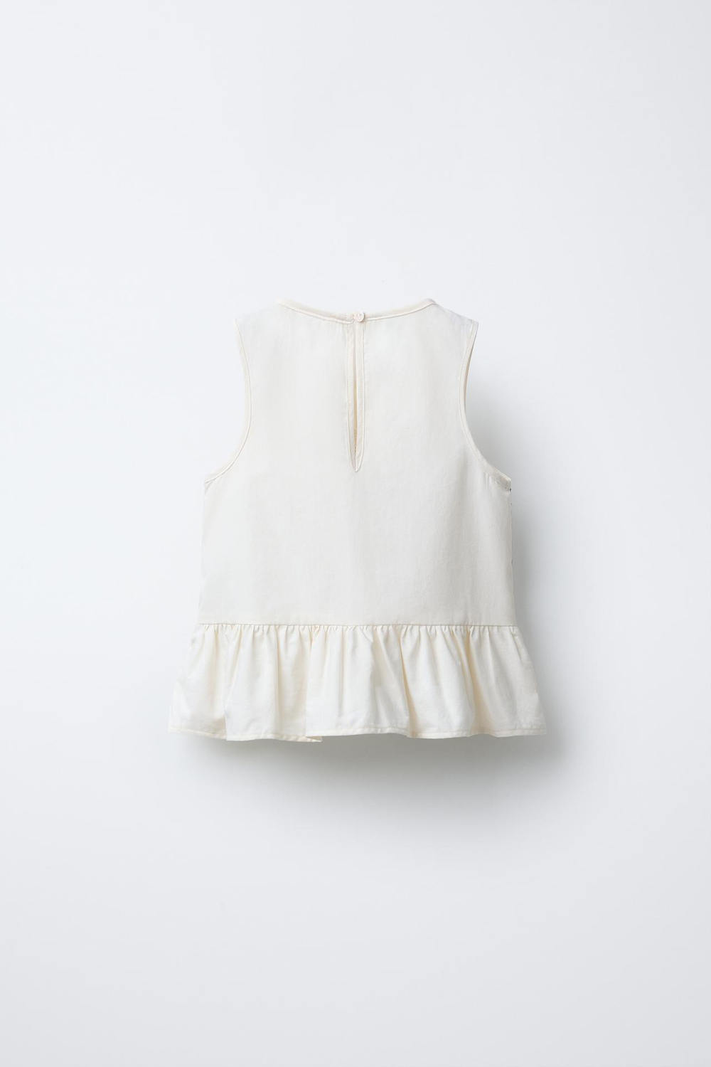 ZARA ТОП С КОНТРАСТНОЙ ЭЛАСТИЧНОЙ ДЕТАЛЬЮ, ЭКРЮ