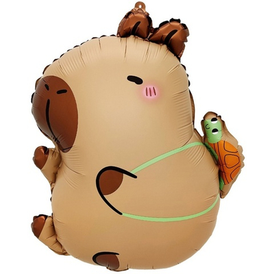 Фольгированный шар-фигура «Капибара с черепашкой», 64 см