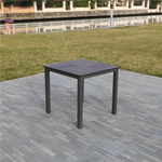 Алюминиевый квадратный стол  80*80 ПОЛИВУД-1 "POLYWOOD-1" цвет каштан арт.1024