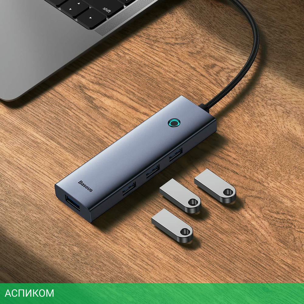 USB-хаб Baseus BS-OH108 Space Grey (B0005280A813-03)