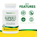 NaturesPlus, Super C Complex, комплекс с длительным высвобождением, 180 таблеток