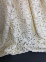 Плательная вискоза, кремовый, жаккард, деворе C2