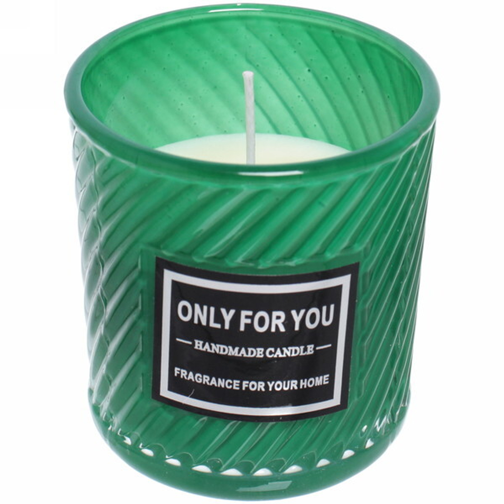 Свеча «Only For You-Anastasia» 7*7,5см в подсвечнике, в коробке, цвет зеленый X003