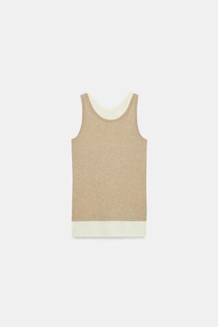 ZARA ТОП С ДВОЙНЫМИ БРЕТЕЛЯМИ, ЭКРЮ/БЕЖЕВЫЙ