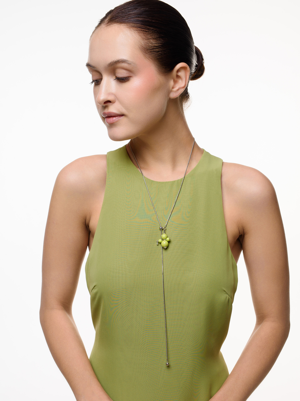 Колье "Nevalyashka" Green Silver