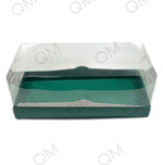 Коробка для рулета ПРЕМИУМ с пластиковой крышкой 300х120х120 мм (зеленая матовая), 10шт