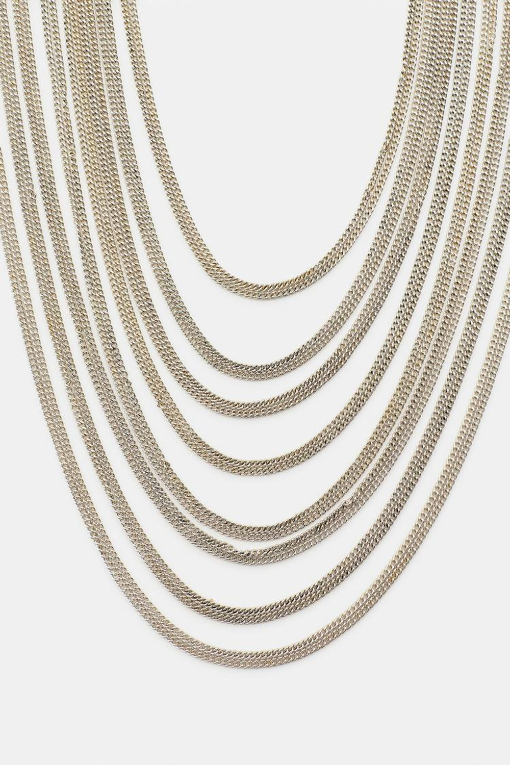 ZARA КОМБИНИРОВАННЫЙ РЕМЕНЬ ИЗ ЗВЕНЬЕВ И КОЛЕЦ, СЕРЕБРИСТЫЙ