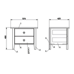 Dipriz Прикроватная тумба Боцен из массива сосны, 2 ящика, белый воск