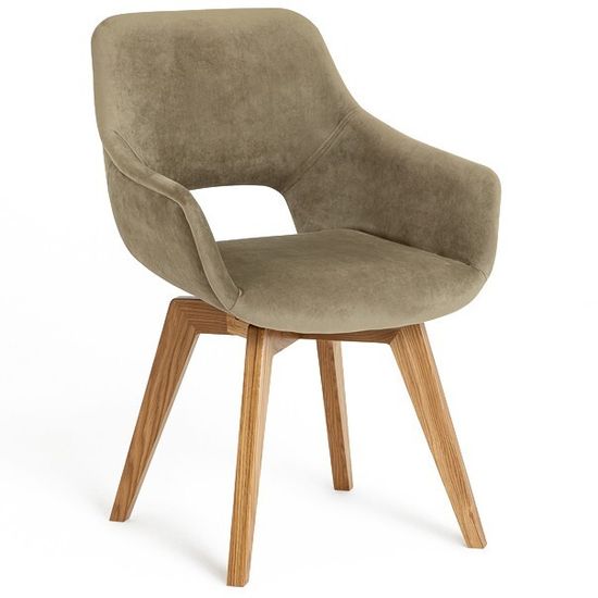 Кресло Боско поворотное (светлый дуб/ткань 1-100/confetti olive)