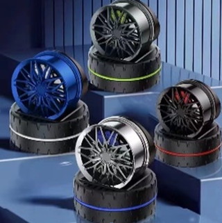 Ароматизатор-игрушка -на торпеду- ДИСК КОЛЕСНЫЙ - солн батар (жидк)- YC-137BL черный