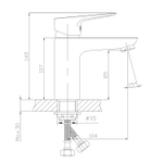 Смеситель для раковины 35k MIXLINE ML14-04 б/отв п/гайку (без подводки)