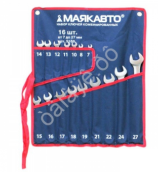 Набор ключей комбинированных 16пр.(7-27мм) в сумке МАЯКАВТО™ 5168