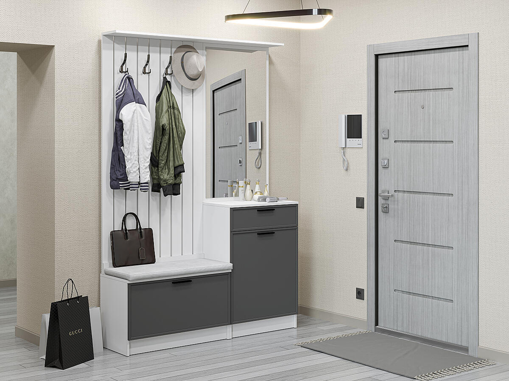 Прихожая Стиль-02 Stormy Silk Белый