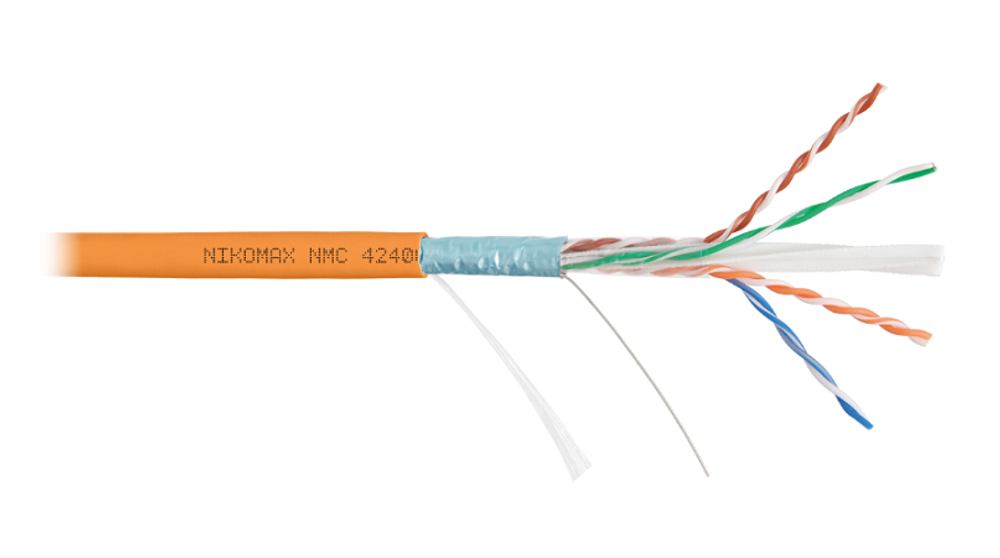 Кабель витая пара F/UTP 6 кат. 4 пары NikoMax NMC 4240C-OR