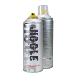 Аэрозольная краска для граффити в баллончике JIGGLE PRO суперматовая, 520 мл, CHROME SILVER / Хром серебро - 2 шт