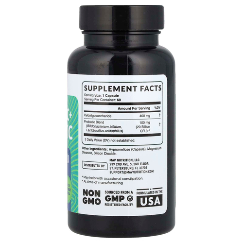 MAV Nutrition, Pre-Pro, пребиотик и пробиотик, 60 растительных капсул