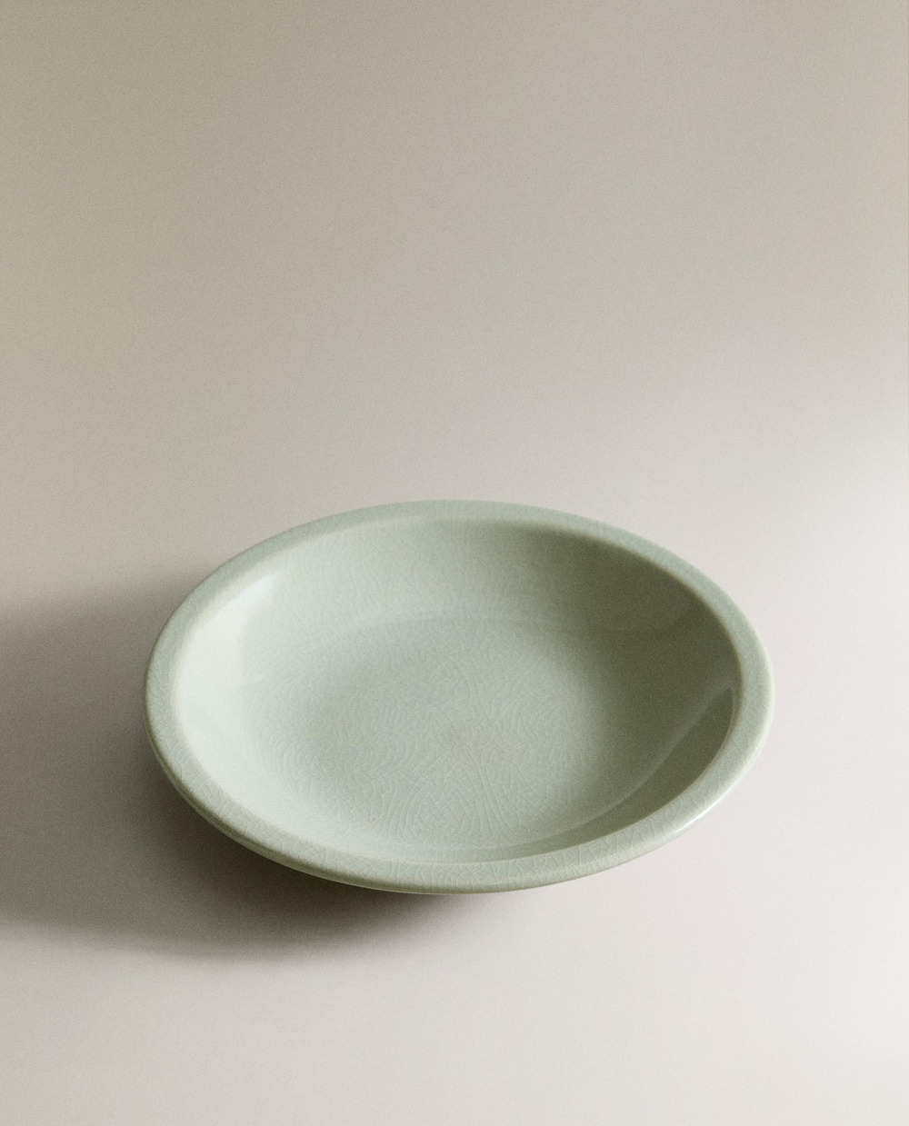 Zara Home тарелка глубокая из каменной керамики, цвет зелёный, 21.7 см