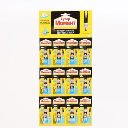 Универсальный секундный клей-гель "Супер Момент" 12х3г
