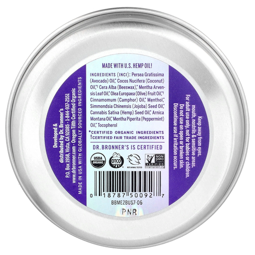Dr. Bronner's, органический волшебный бальзам, арника и ментол, 57 г (2 унции)