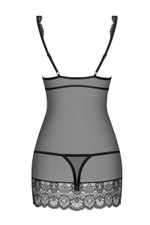 Полупрозрачная облегающая сорочка с лифом на косточках (Размер: L-XL) (Цвет: белый)