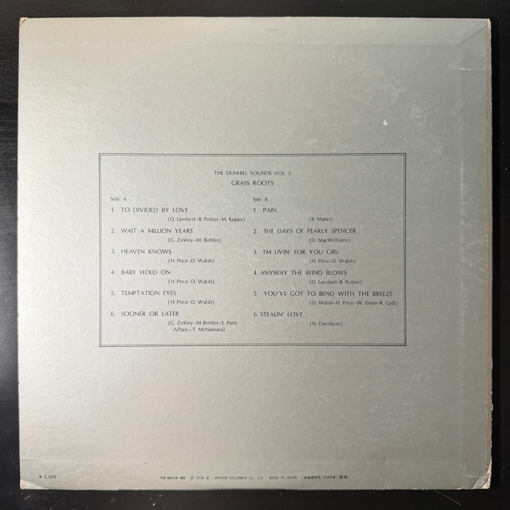 The Grass Roots ‎– The Dunhill Sounds Vol. 3 (Япония 1976г.) Т