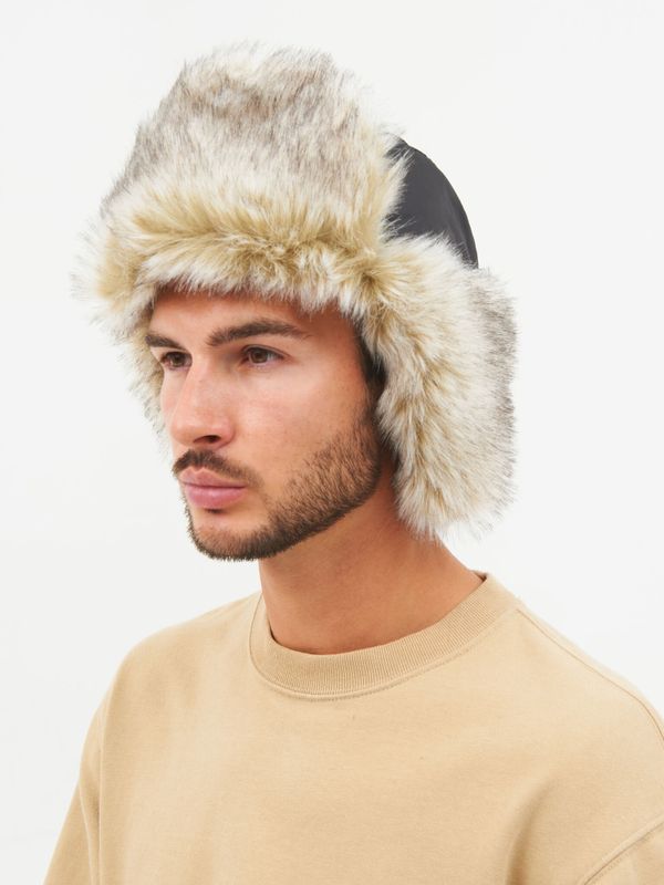 Шапка ушанка с маской Евро Волк ткань Taslan цвет Чёрный