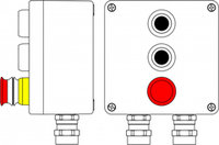 Взрывозащищенный пост управления из алюминия CPE-A-17-(2xP1B(11)-1xP3E(11))-2xAASBMB(C)1Ex d e IIC T6 Gb / Ex tb IIIC T80°C Db IP66