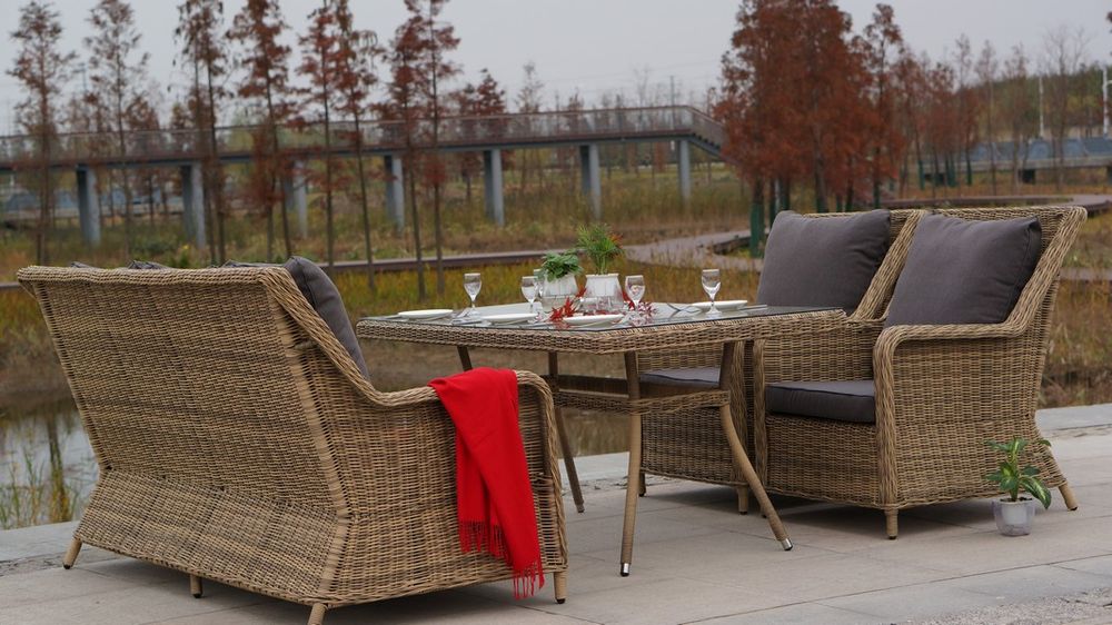 "Гляссе" кресло плетеное из искусственного ротанга, цвет соломенный