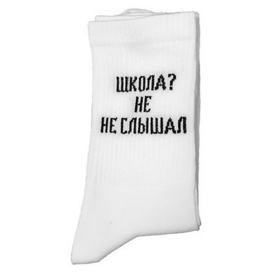 Носки "Школа? Не не слышал", р-р 40-44 (белый)