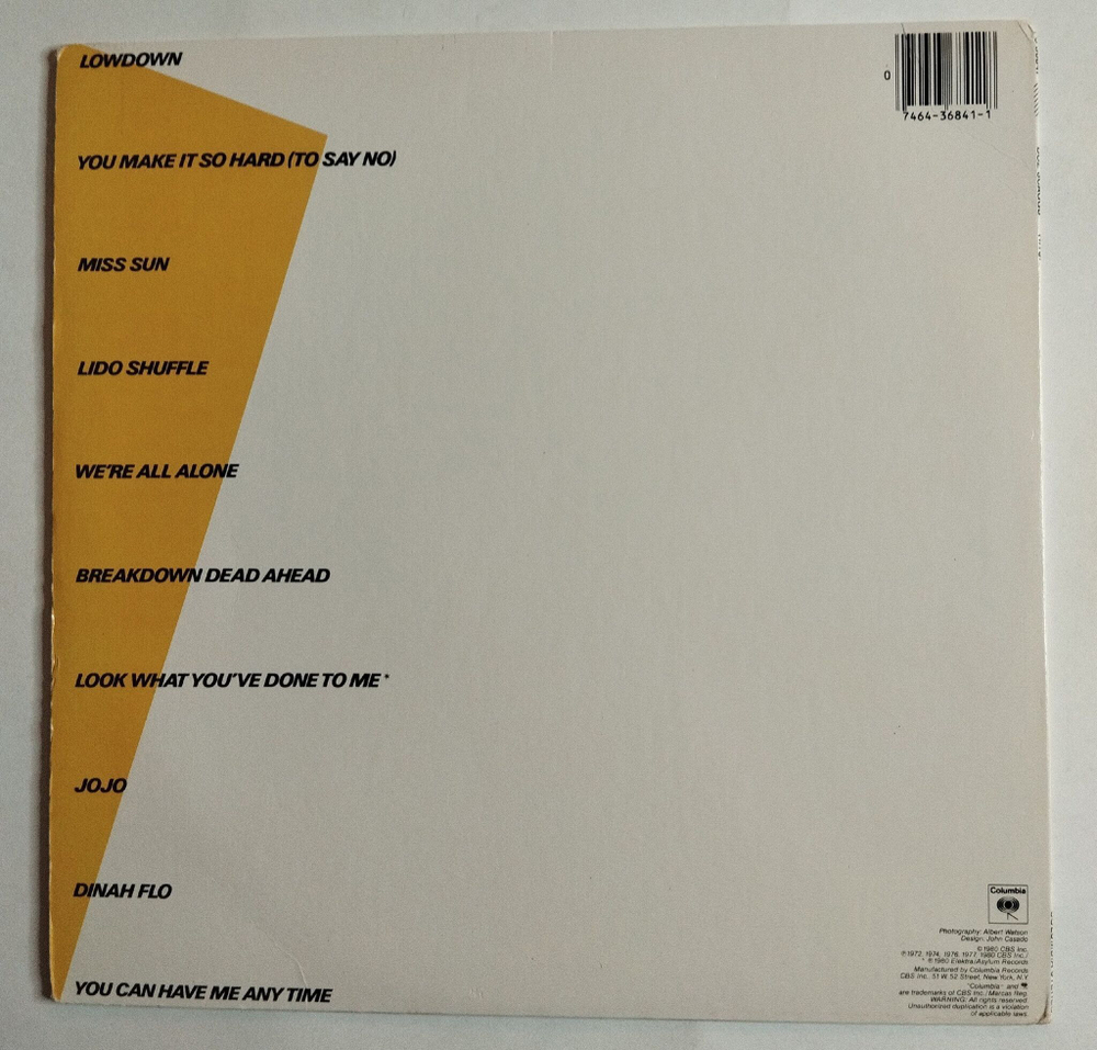 Винтажная виниловая пластинка LP Boz Scaggs Hits (USA 1980)