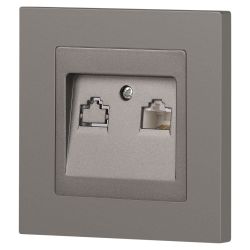 Розетка Intro Accent 6-303-09 информационная RJ45, IP20, СУ, титан | Intro