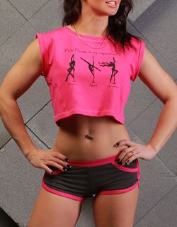 Кроп-топ, принт Inspiration, Фуксия