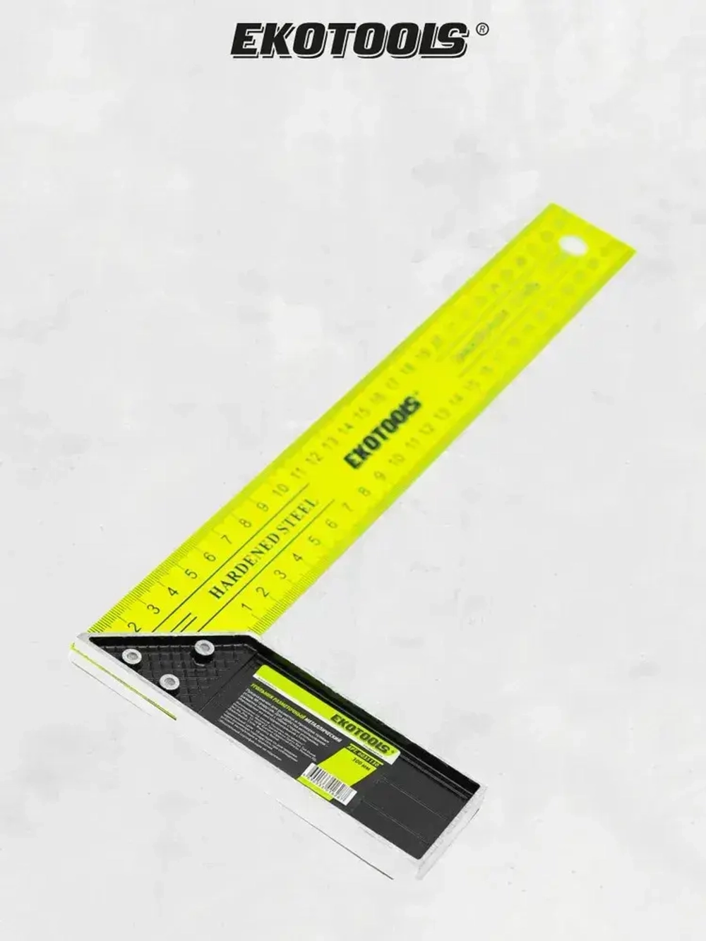 Угольник строительный столярный металлический 300 мм Ekotools